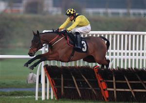 MARKET RASEN, ENGLAND - DECEMBER 30: Gortroe Joe ridden by Liam Harrison jumps the last to win the Racing TV Handicap Hurdle at Market Rasen Racecourse on December 30, 2020 in Market Rasen, England. (Photo by Mike Egerton - Pool/Getty Images)