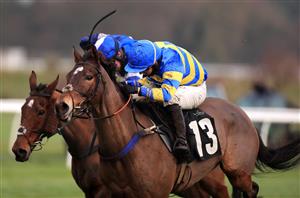 MARKET RASEN, ENGLAND - DECEMBER 30: Who's In The Box ridden by Charlie Hammond goes on to win The Lincolnshire National Handicap Chase at Market Rasen Racecourse on December 30, 2020 in Market Rasen, England. (Photo by Mike Egerton - Pool/Getty Images)