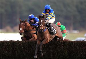 MARKET RASEN, ENGLAND - DECEMBER 30: Who's In The Box ridden by Charlie Hammond goes on to win The Lincolnshire National Handicap Chase at Market Rasen Racecourse on December 30, 2020 in Market Rasen, England. (Photo by Mike Egerton - Pool/Getty Images)
