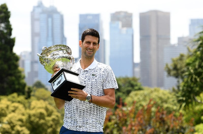 Novak Djokovic australian trophy