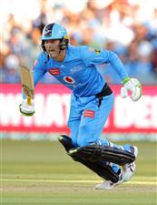 ADELAIDE, AUSTRALIA - DECEMBER 31: Cameron White of the Adelaide Strikers bats during the Big Bash League match between the Adelaide Strikers and the Perth Scorchers at Adelaide Oval, on December 31, 2020, in Adelaide, Australia. (Photo by Daniel Kalisz/Getty Images)