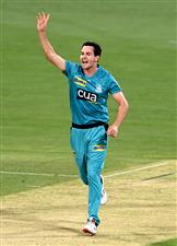 BRISBANE, AUSTRALIA - DECEMBER 30: Jack Wildermuth of the Heat appeals to the umpire during the Big Bash League match between the Hobart Hurricanes and Brisbane Heat at The Gabba, on December 30, 2020, in Brisbane, Australia. (Photo by Bradley Kanaris/Getty Images)