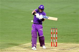 BRISBANE, AUSTRALIA - DECEMBER 30: Colin Ingram of the Hurricanes plays a shot during the Big Bash League match between the Hobart Hurricanes and Brisbane Heat at The Gabba, on December 30, 2020, in Brisbane, Australia. (Photo by Bradley Kanaris/Getty Images)