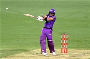 BRISBANE, AUSTRALIA - DECEMBER 30: Colin Ingram of the Hurricanes plays a shot during the Big Bash League match between the Hobart Hurricanes and Brisbane Heat at The Gabba, on December 30, 2020, in Brisbane, Australia. (Photo by Bradley Kanaris/Getty Images)