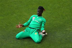 HOBART, AUSTRALIA - JANUARY 04: Andre Fletcher of the Stars celebrates taking a catch to dismiss Ben McDermott of the Hurricanes during the Big Bash League match between the Melbourne Stars and the Hobart Hurricanes at Blundstone Arena, on January 04, 2021, in Hobart, Australia. (Photo by Robert Cianflone/Getty Images)