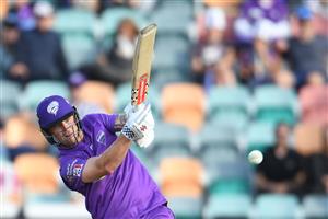 HOBART, AUSTRALIA - JANUARY 04: Ben McDermott of the Hurricanes bats during the Big Bash League match between the Melbourne Stars and the Hobart Hurricanes at Blundstone Arena, on January 04, 2021, in Hobart, Australia. (Photo by Steve Bell/Getty Images)