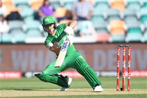 HOBART, AUSTRALIA - JANUARY 04: Seb Gotch of the Stars bats during the Big Bash League match between the Melbourne Stars and the Hobart Hurricanes at Blundstone Arena on January 04, 2021 in Hobart, Australia. (Photo by Steve Bell/Getty Images)