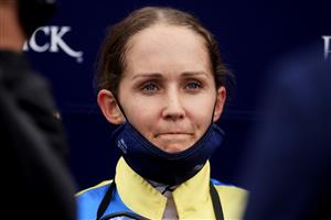 SYDNEY, AUSTRALIA - JANUARY 02: Rachel King on De Grawin returns to scale after winning race 7 the Sky Racing Active Handicap Sydney Racing on the Kensington track at Royal Randwick Racecourse on January 02, 2021 in Sydney, Australia. (Photo by Mark Evans/Getty Images)