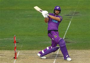HOBART, AUSTRALIA - JANUARY 04: Dawid Malan of the Hurricanes bats during the Big Bash League match between the Melbourne Stars and the Hobart Hurricanes at Blundstone Arena, on January 04, 2021, in Hobart, Australia. (Photo by Robert Cianflone/Getty Images)