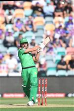 HOBART, AUSTRALIA - JANUARY 04: Marcus Stoinis of the Stars bats during the Big Bash League match between the Melbourne Stars and the Hobart Hurricanes at Blundstone Arena, on January 04, 2021, in Hobart, Australia. (Photo by Steve Bell/Getty Images)