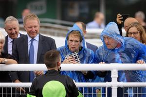 SYDNEY, AUSTRALIA - JANUARY 02: Regan Bayliss talks to owners after winning race 4 the Precise Air Handicap on Private Eye during Sydney Racing on the Kensington track at Royal Randwick Racecourse on January 02, 2021 in Sydney, Australia. (Photo by Mark Evans/Getty Images)
