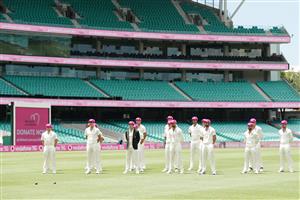 SYDNEY, AUSTRALIA - JANUARY 05: Australia pose for a team photo during an Australian nets session at the Sydney Cricket Ground on January 05, 2021 in Sydney, Australia. (Photo by Mark Metcalfe/Getty Images)