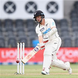 CHRISTCHURCH, NEW ZEALAND - JANUARY 05: BJ Watling of New Zealand saves his wicket during day three of the Second Test match in the series between New Zealand and Pakistan at Hagley Oval on January 05, 2021 in Christchurch, New Zealand. (Photo by Kai Schwoerer/Getty Images)