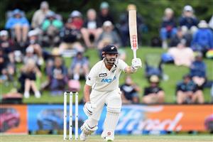 CHRISTCHURCH, NEW ZEALAND - JANUARY 05: Daryl Mitchell of New Zealand reacts during day three of the Second Test match in the series between New Zealand and Pakistan at Hagley Oval on January 05, 2021 in Christchurch, New Zealand. (Photo by Kai Schwoerer/Getty Images)