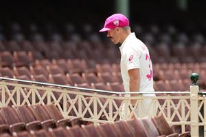 SYDNEY, AUSTRALIA - JANUARY 05: David Warner of Australia walks from the field following a team photo during an Australian nets session at the Sydney Cricket Ground on January 05, 2021 in Sydney, Australia. (Photo by Mark Metcalfe/Getty Images)
