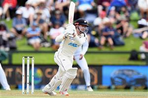 CHRISTCHURCH, NEW ZEALAND - JANUARY 05: Henry Nicholls of New Zealand bats during day three of the Second Test match in the series between New Zealand and Pakistan at Hagley Oval on January 05, 2021 in Christchurch, New Zealand. (Photo by Kai Schwoerer/Getty Images)
