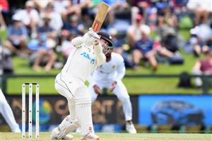 CHRISTCHURCH, NEW ZEALAND - JANUARY 05: Henry Nicholls of New Zealand bats during day three of the Second Test match in the series between New Zealand and Pakistan at Hagley Oval on January 05, 2021 in Christchurch, New Zealand. (Photo by Kai Schwoerer/Getty Images)