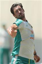 SYDNEY, AUSTRALIA - JANUARY 05: Mitchell Starc of Australia bowls during an Australian nets session at the Sydney Cricket Ground on January 05, 2021 in Sydney, Australia. (Photo by Mark Metcalfe/Getty Images)