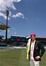SYDNEY, AUSTRALIA - JANUARY 05: Tim Paine of Australia poses in his Pink Captain's Blazer and his McGrath Foundation Pink Cap before an Australian nets session at the Sydney Cricket Ground on January 05, 2021 in Sydney, Australia. (Photo by Ryan Pierse/Getty Images)