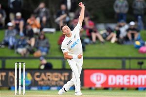 CHRISTCHURCH, NEW ZEALAND - JANUARY 05: Trent Boult of New Zealand bowls during day three of the Second Test match in the series between New Zealand and Pakistan at Hagley Oval on January 05, 2021 in Christchurch, New Zealand. (Photo by Kai Schwoerer/Getty Images)