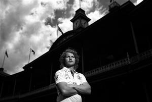 SYDNEY, AUSTRALIA - JANUARY 05: (EDITORS NOTE: Image has been converted to black and white.) Will Pucovski of Australia of Australia poses before an Australian nets session at the Sydney Cricket Ground on January 05, 2021 in Sydney, Australia. (Photo by Ryan Pierse/Getty Images)