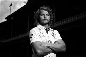 SYDNEY, AUSTRALIA - JANUARY 05: (EDITORS NOTE: Image has been converted to black and white.) Will Pucovski of Australia of Australia poses before an Australian nets session at the Sydney Cricket Ground on January 05, 2021 in Sydney, Australia. (Photo by Ryan Pierse/Getty Images)