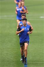 MELBOURNE, AUSTRALIA - JANUARY 06: Jason Johannisen of the Bulldogs runs during a Western Bulldogs AFL training session at Whitten Oval on January 06, 2021 in Melbourne, Australia. (Photo by Mike Owen/Getty Images)