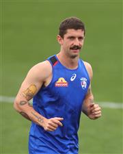 MELBOURNE, AUSTRALIA - JANUARY 06: Tom Liberatore of the Bulldogs looks on during a Western Bulldogs AFL training session at Whitten Oval on January 06, 2021 in Melbourne, Australia. (Photo by Mike Owen/Getty Images)
