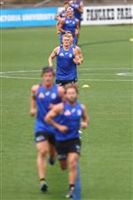 MELBOURNE, AUSTRALIA - JANUARY 06: Adam Treloar of the Bulldogs runs during a Western Bulldogs AFL training session at Whitten Oval on January 06, 2021 in Melbourne, Australia. (Photo by Mike Owen/Getty Images)