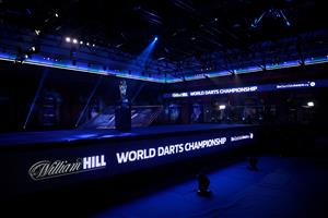 LONDON, ENGLAND - JANUARY 03: A view of the Sidwell trophy prior to the final match on Day Sixteen of The PDC William Hill World Darts Championship at Alexandra Palace on January 03, 2021 in London, England. (Photo by Luke Walker/Getty Images)