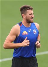 MELBOURNE, AUSTRALIA - JANUARY 06: Marcus Bontempelli of the Bulldogs is seen during a Western Bulldogs AFL training session at Whitten Oval on January 06, 2021 in Melbourne, Australia. (Photo by Mike Owen/Getty Images)