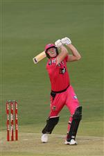 PERTH, AUSTRALIA - JANUARY 06: Jack Edwards of the Sixers bats during the Big Bash League match between the Perth Scorchers and the Sydney Sixers at Optus Stadium, on January 06, 2021, in Perth, Australia. (Photo by Paul Kane/Getty Images)
