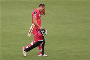 PERTH, AUSTRALIA - JANUARY 06: Stephen O'Keefe of the Sixers walks from the field after being dismissed during the Big Bash League match between the Perth Scorchers and the Sydney Sixers at Optus Stadium, on January 06, 2021, in Perth, Australia. (Photo by Paul Kane/Getty Images)
