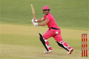PERTH, AUSTRALIA - JANUARY 06: Stephen O'Keefe of the Sixers bats during the Big Bash League match between the Perth Scorchers and the Sydney Sixers at Optus Stadium, on January 06, 2021, in Perth, Australia. (Photo by Paul Kane/Getty Images)