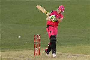 PERTH, AUSTRALIA - JANUARY 06: Daniel Hughes of the Sixers bats during the Big Bash League match between the Perth Scorchers and the Sydney Sixers at Optus Stadium, on January 06, 2021, in Perth, Australia. (Photo by Paul Kane/Getty Images)