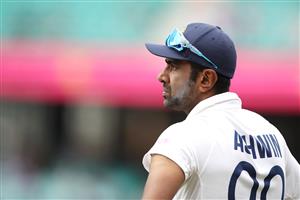 SYDNEY, AUSTRALIA - JANUARY 07: Ravichandran Ashwin of India watches on during day one of the Third Test match in the series between Australia and India at Sydney Cricket Ground on January 07, 2021 in Sydney, Australia. (Photo by Mark Kolbe/Getty Images)