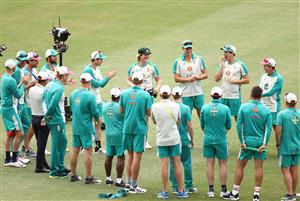 SYDNEY, AUSTRALIA - JANUARY 07: Will Pucovski of Australia receives his Baggy Green Cap during day one of the 3rd Test match in the series between Australia and India at Sydney Cricket Ground on January 07, 2021 in Sydney, Australia. (Photo by Ryan Pierse/Getty Images)