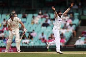 SYDNEY, AUSTRALIA - JANUARY 08: Jasprit Bumrah of India celebrates dismissing Cameron Green of Australia for lbw during day two of the Third Test match in the series between Australia and India at Sydney Cricket Ground on January 08, 2021 in Sydney, Australia. (Photo by Cameron Spencer/Getty Images)
