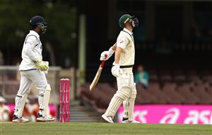 SYDNEY, AUSTRALIA - JANUARY 08: Marnus Labuschagne of Australia looks dejected after being dismissed by Ravindra Jadeja of India during day two of the 3rd Test match in the series between Australia and India at Sydney Cricket Ground on January 08, 2021 in Sydney, Australia. (Photo by Ryan Pierse/Getty Images)