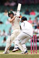 SYDNEY, AUSTRALIA - JANUARY 08: Steve Smith of Australia bats during day two of the Third Test match in the series between Australia and India at Sydney Cricket Ground on January 08, 2021 in Sydney, Australia. (Photo by Cameron Spencer/Getty Images)