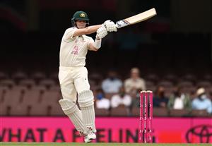 SYDNEY, AUSTRALIA - JANUARY 08: Steve Smith of Australia bats during day two of the 3rd Test match in the series between Australia and India at Sydney Cricket Ground on January 08, 2021 in Sydney, Australia. (Photo by Ryan Pierse/Getty Images)