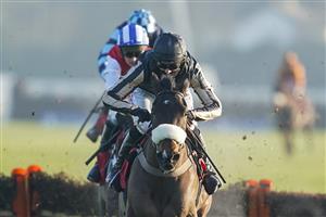 SUNBURY, ENGLAND - JANUARY 09: Harry Cobden riding McFabulous clear the last to win The Dornan Engineering Relkeel Hurdle at Kempton Park Racecourse on January 09, 2021 in Sunbury, England. Due to the Coronavirus pandemic, owners along with the paying public will not be allowed to attend the meeting. (Photo by Alan Crowhurst/Getty Images)