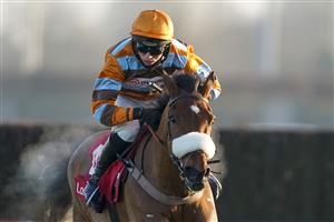 SUNBURY, ENGLAND - JANUARY 09: Harry Cobden riding Master Tommytucker clear the last to win The Ladbrokes Silviniaco Conti Chase at Kempton Park Racecourse on January 09, 2021 in Sunbury, England. Due to the Coronavirus pandemic, owners along with the paying public will not be allowed to attend the meeting. (Photo by Alan Crowhurst/Getty Images)