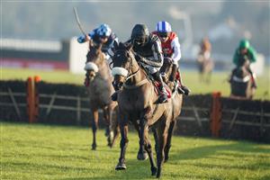 SUNBURY, ENGLAND - JANUARY 09: Harry Cobden riding McFabulous clear the last to win The Dornan Engineering Relkeel Hurdle at Kempton Park Racecourse on January 09, 2021 in Sunbury, England. Due to the Coronavirus pandemic, owners along with the paying public will not be allowed to attend the meeting. (Photo by Alan Crowhurst/Getty Images)