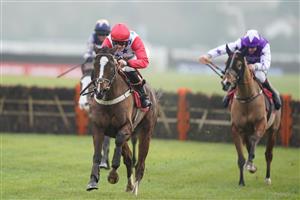 SUNBURY, ENGLAND - JANUARY 09: Sam Twiston-Davies riding Sage Advice clear the last to win The Watch Racing Free Online At Ladbrokes Juvenile Hurdle at Kempton Park Racecourse on January 09, 2021 in Sunbury, England. Due to the Coronavirus pandemic, owners along with the paying public will not be allowed to attend the meeting. (Photo by Alan Crowhurst/Getty Images)