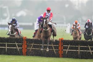 SUNBURY, ENGLAND - JANUARY 09: Sam Twiston-Davies riding Sage Advice clear the last to win The Watch Racing Free Online At Ladbrokes Juvenile Hurdle at Kempton Park Racecourse on January 09, 2021 in Sunbury, England. Due to the Coronavirus pandemic, owners along with the paying public will not be allowed to attend the meeting. (Photo by Alan Crowhurst/Getty Images)