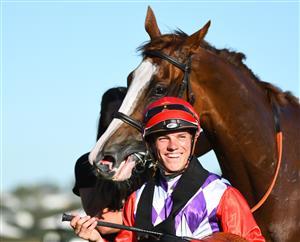 MELBOURNE, AUSTRALIA - JANUARY 09: Will Price after riding Tycoon Bec to win Race 8, the Seppelt Salinger Plate, during Melbourne Racing at Flemington Racecourse on January 09, 2021 in Melbourne, Australia. (Photo by Vince Caligiuri/Getty Images)