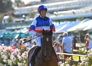 MELBOURNE, AUSTRALIA - JANUARY 09: Campbell Rawiller riding Ididitforlove after winning Race 9, the Kennedy Sprint, during Melbourne Racing at Flemington Racecourse on January 09, 2021 in Melbourne, Australia. (Photo by Vince Caligiuri/Getty Images)