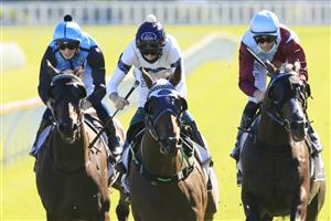 SYDNEY, AUSTRALIA - JANUARY 09: Robbie Dolan on Spirit Ridge wins race 7 the January Cup during Sydney Racing at Royal Randwick Racecourse on January 09, 2021 in Sydney, Australia. (Photo by Mark Evans/Getty Images)