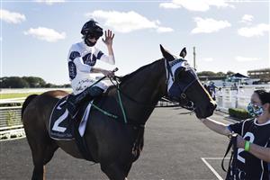 SYDNEY, AUSTRALIA - JANUARY 09: Robbie Dolan on Spirit Ridge returns to scale after winning race 7 the January Cup during Sydney Racing at Royal Randwick Racecourse on January 09, 2021 in Sydney, Australia. (Photo by Mark Evans/Getty Images)